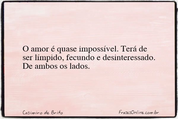 Frase de Casimiro de Brito