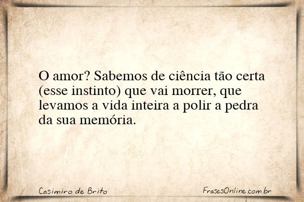 Frase de Casimiro de Brito