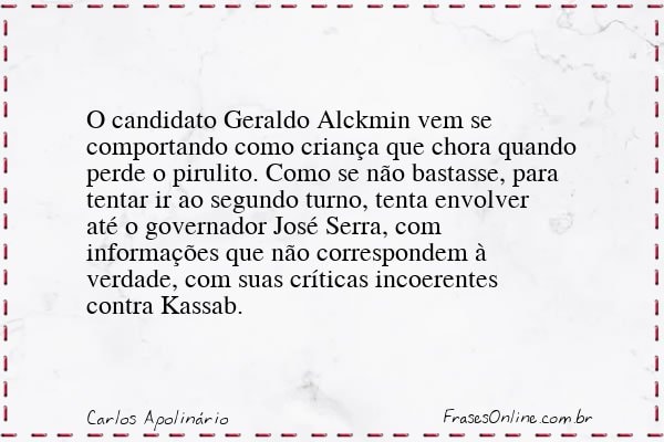 Frase de Carlos Apolinário