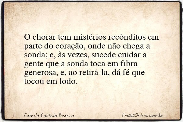 Frase de Camilo Castelo Branco
