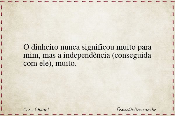 Frase de Coco Chanel