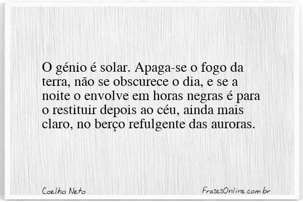 Frase de Coelho Neto