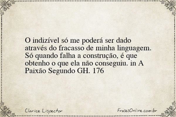 Frase de Clarice Lispector