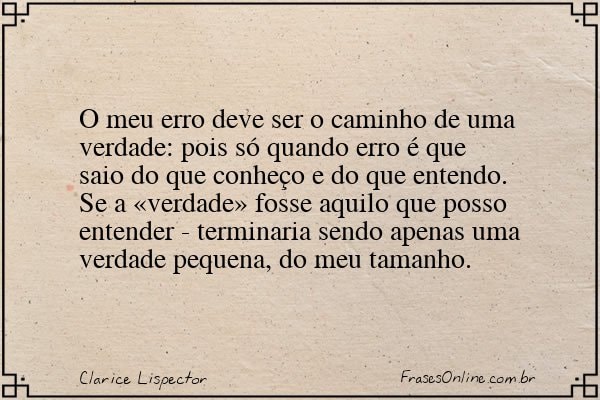 Frase de Clarice Lispector