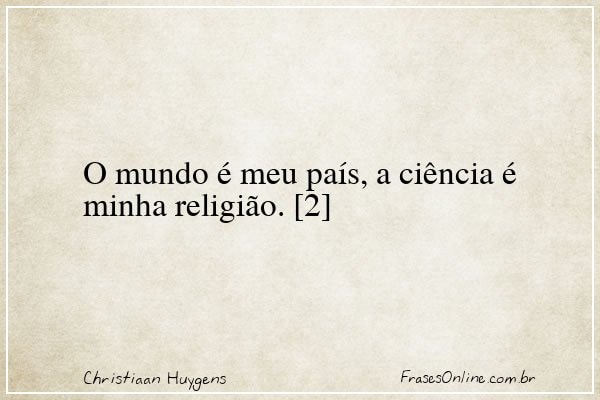 Frase de Christiaan Huygens