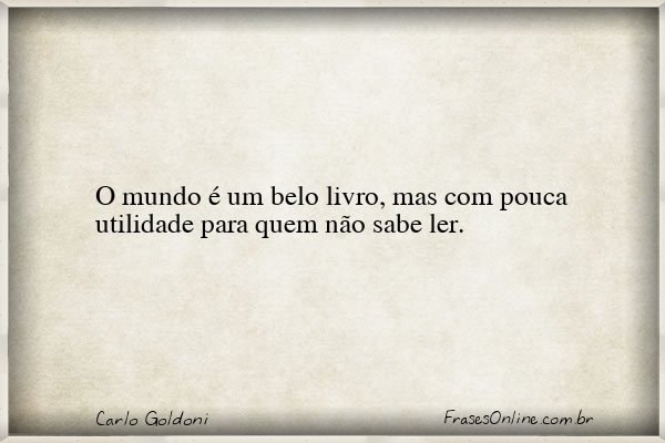 Frase de Carlo Goldoni