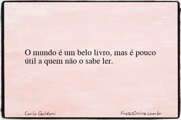 Frase de Carlo Goldoni