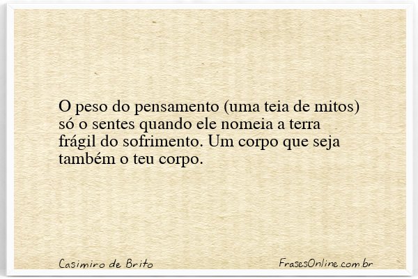 Frase de Casimiro de Brito