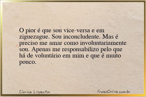 Frase de Clarice Lispector