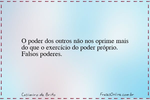 Frase de Casimiro de Brito