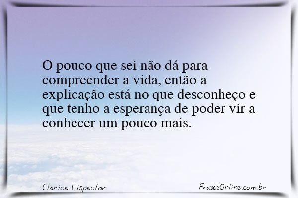 Frase de Clarice Lispector