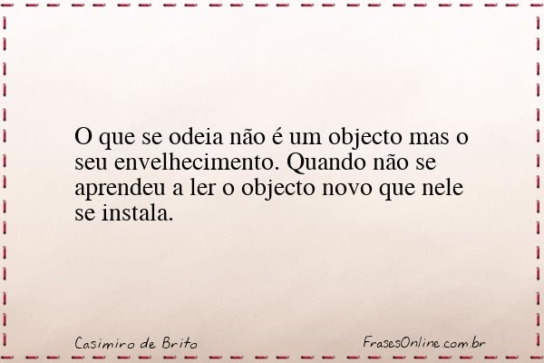 Frase de Casimiro de Brito