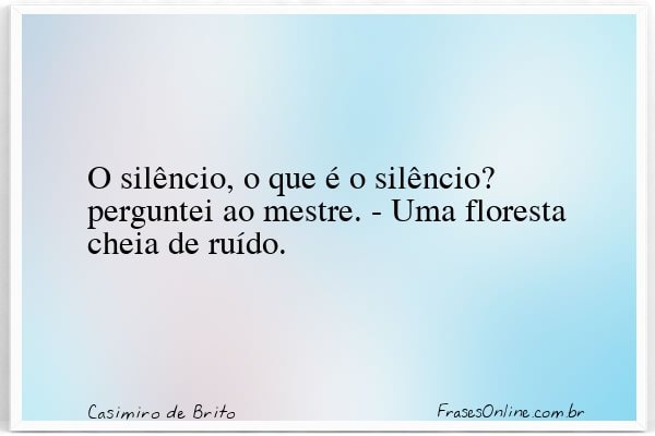 Frase de Casimiro de Brito