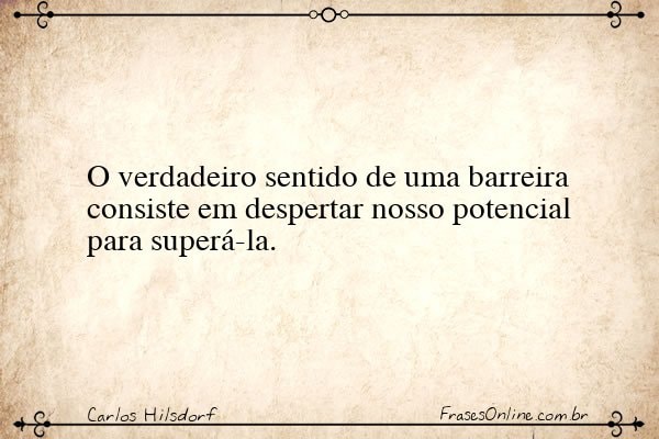 Frase de Carlos Hilsdorf