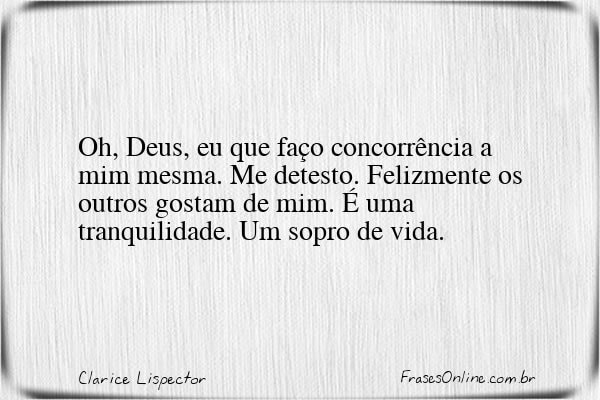 Frase de Clarice Lispector