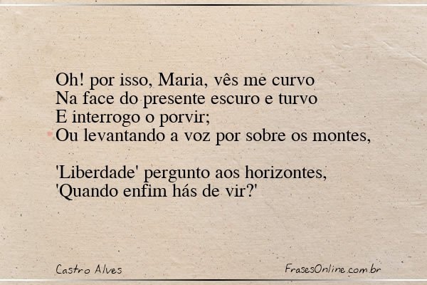 Frase de Castro Alves
