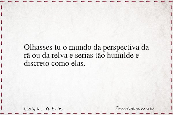 Frase de Casimiro de Brito