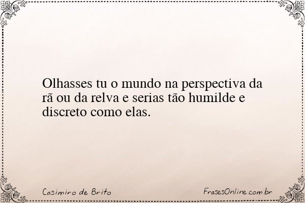 Frase de Casimiro de Brito