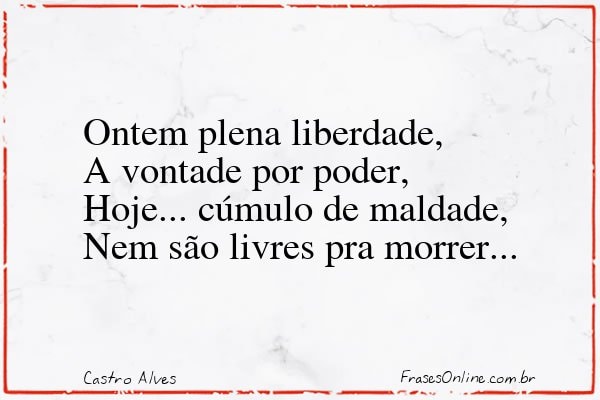 Frase de Castro Alves