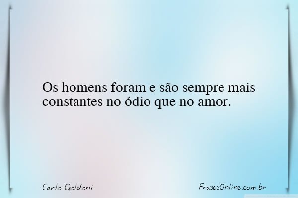 Frase de Carlo Goldoni