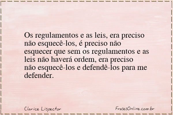 Frase de Clarice Lispector