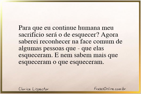 Frase de Clarice Lispector