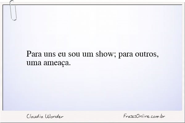 Frase de Claudia Wonder