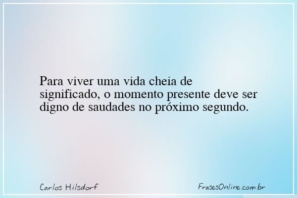 Frase de Carlos Hilsdorf