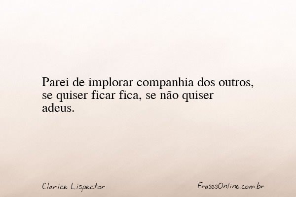 Frase de Clarice Lispector