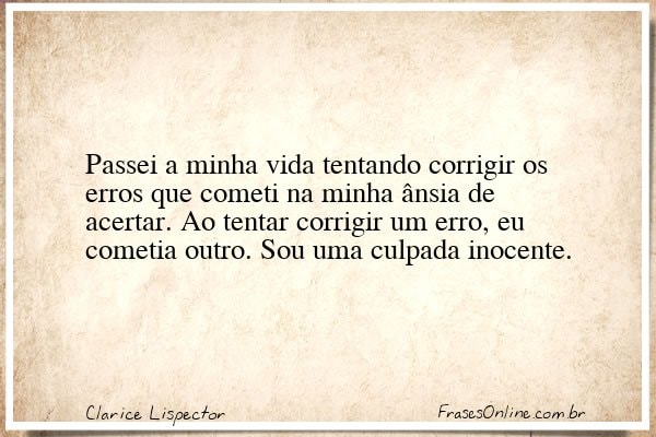 Frase de Clarice Lispector