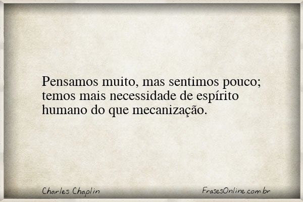 Frase de Charles Chaplin