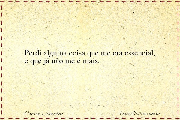 Frase de Clarice Lispector