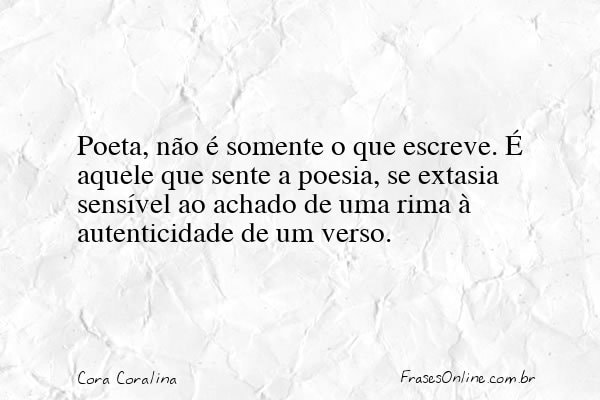 Frase de Cora Coralina