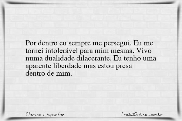 Frase de Clarice Lispector