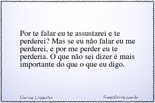 Frase de Clarice Lispector