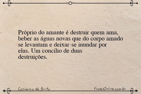 Frase de Casimiro de Brito