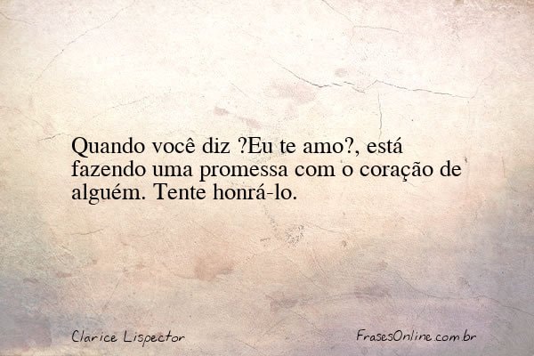 Frase de Clarice Lispector