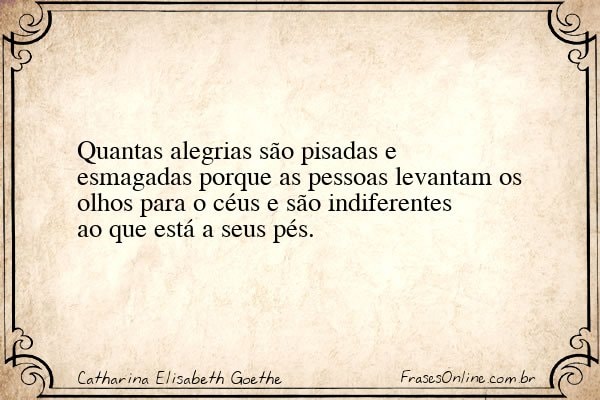 Frase de Catharina Elisabeth Goethe