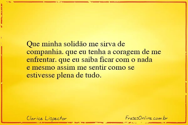 Frase de Clarice Lispector
