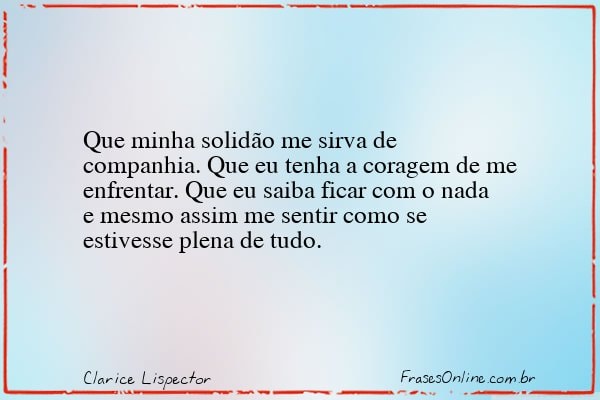 Frase de Clarice Lispector