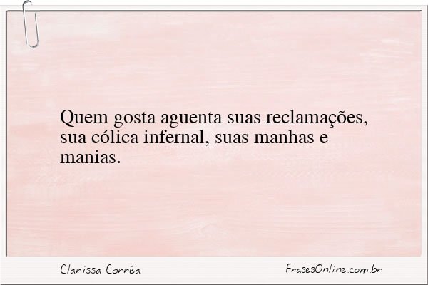 Frase de Clarissa Corrêa