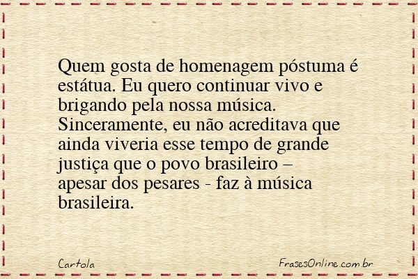 Frase de Cartola