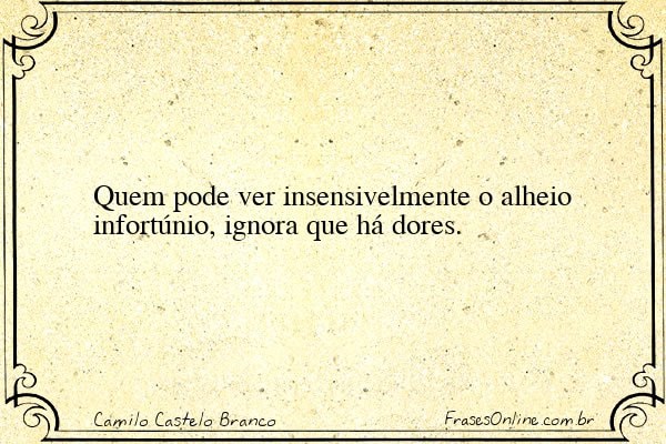 Frase de Camilo Castelo Branco