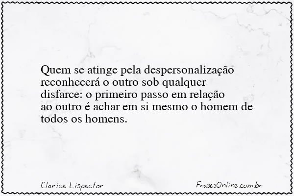 Frase de Clarice Lispector