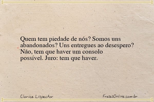Frase de Clarice Lispector