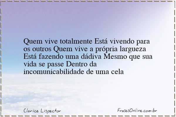 Frase de Clarice Lispector