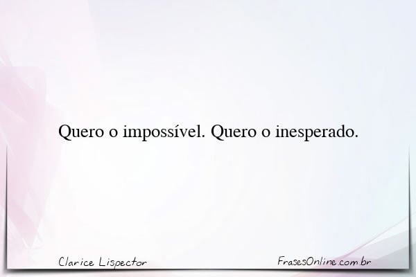 Frase de Clarice Lispector