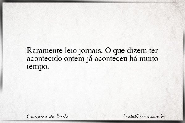 Frase de Casimiro de Brito