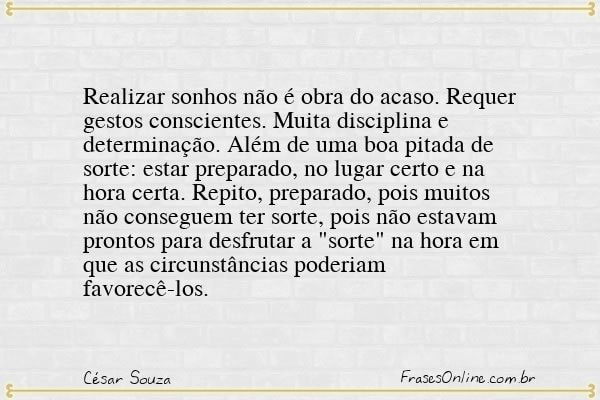 Frase de César Souza