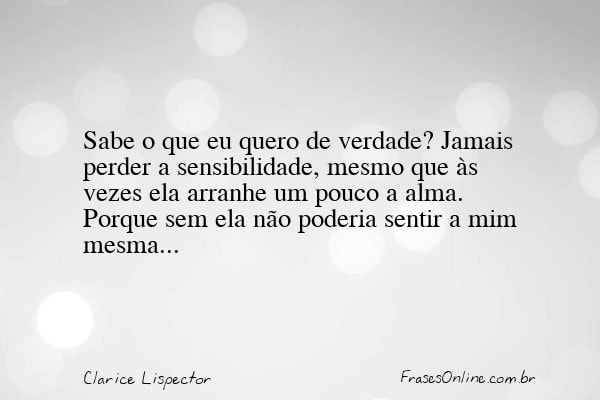 Frase de Clarice Lispector